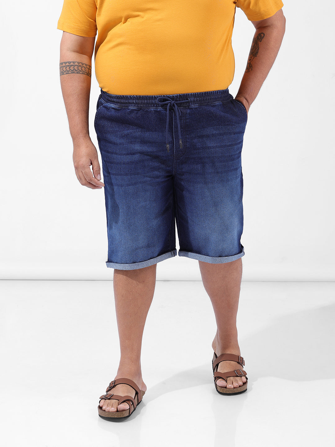 Men's Blue Regular Fit Casual Shorts