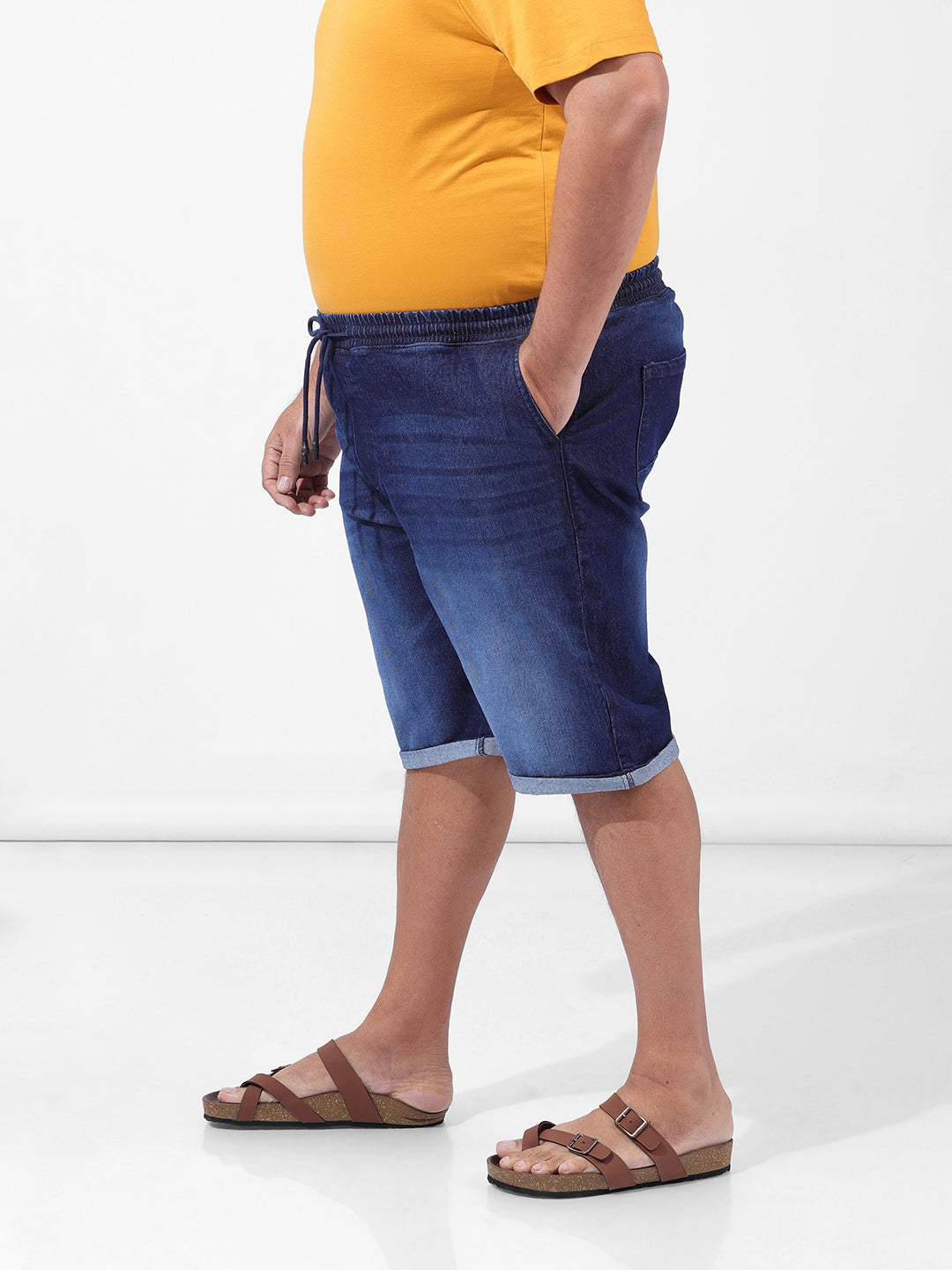 Men's Blue Regular Fit Casual Shorts