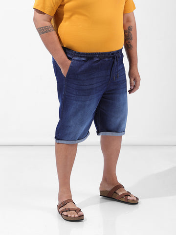 Men's Blue Regular Fit Casual Shorts