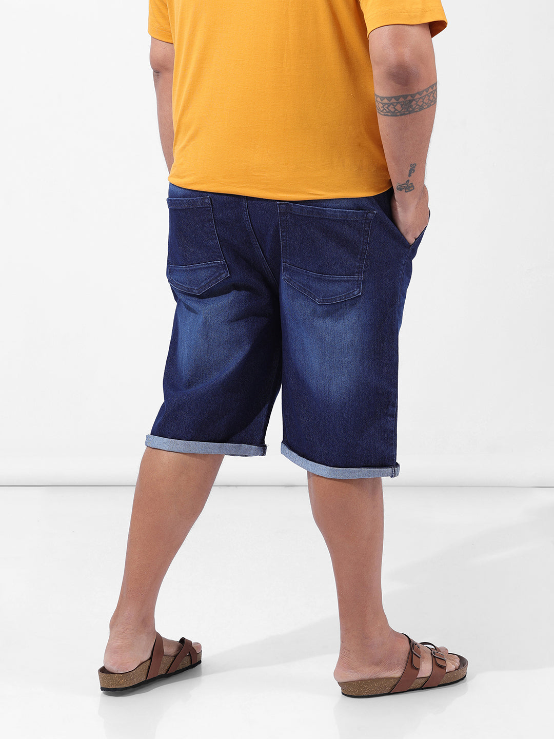 Men's Blue Regular Fit Casual Shorts