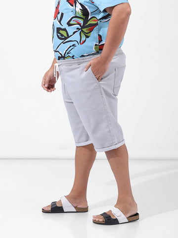 Men's Grey Regular Fit Casual Shorts