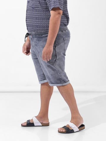 Men's Grey Regular Fit Casual Shorts