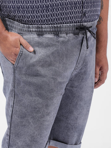 Men's Grey Regular Fit Casual Shorts