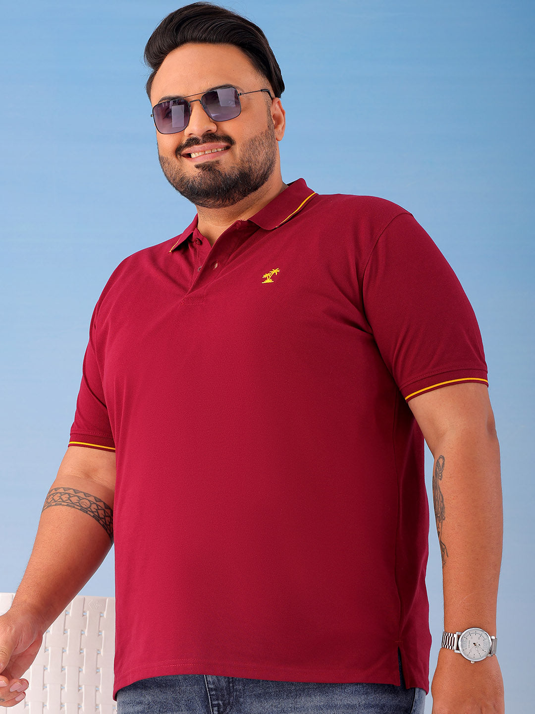 Shop Men's Solid Plus Size T-Shirt Online.