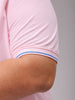 Men's Pink Regular Fit Solid Polo Plus Size T-shirt