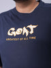 Men's Plus Size Navy Relaxed Fit Printed T-Shirt