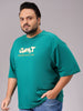 Men's Green Relaxed Fit Placement Print Plus Size T-shirt