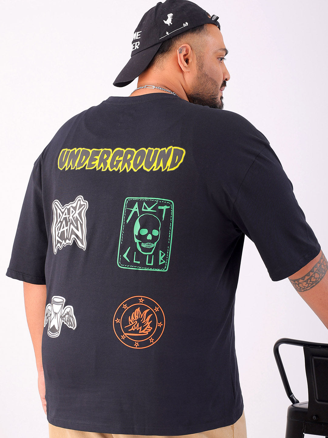 Shop Men's Back Printed Plus Size T-Shirt Online.