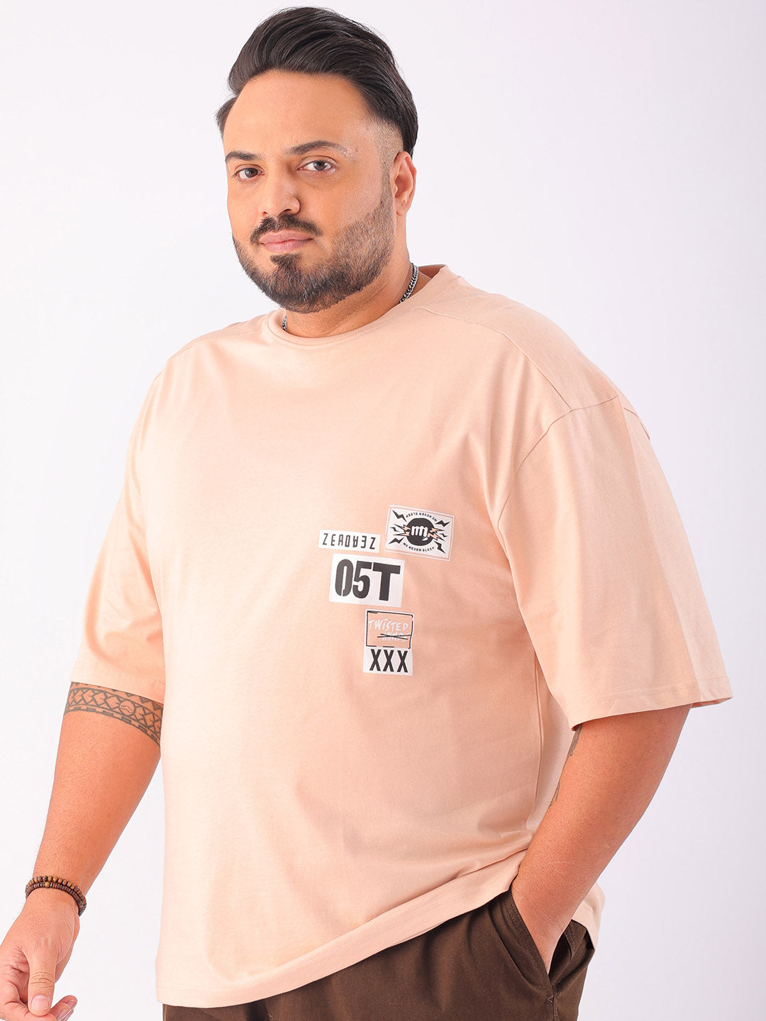 Shop Men's Back Printed Plus Size T-Shirt Online.