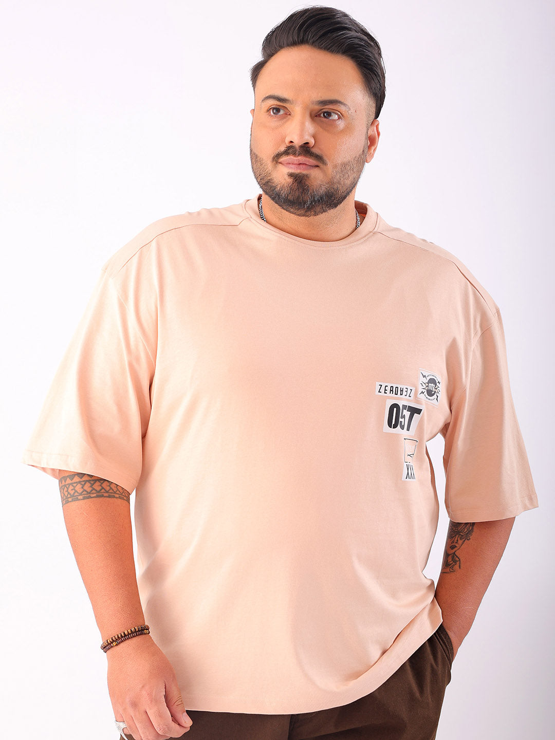 Shop Men's Back Printed Plus Size T-Shirt Online.