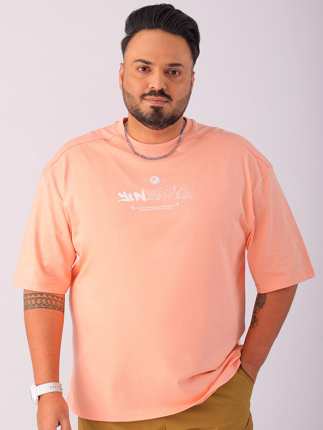 Shop Men's Back Printed Plus Size T-Shirt Online.