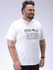 Men's Plus Size White Regular Fit Printed T-Shirt
