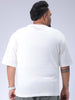 Men's White Relaxed Fit Placement Print Plus Size T-shirt