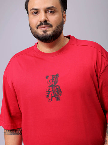 Men's Plus Size Comfort Fit Back Print Crew Neck T-shirt