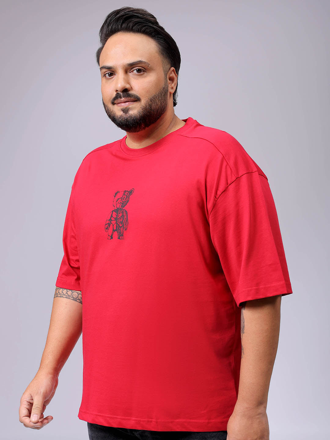 Men's Plus Size Comfort Fit Back Print Crew Neck T-shirt