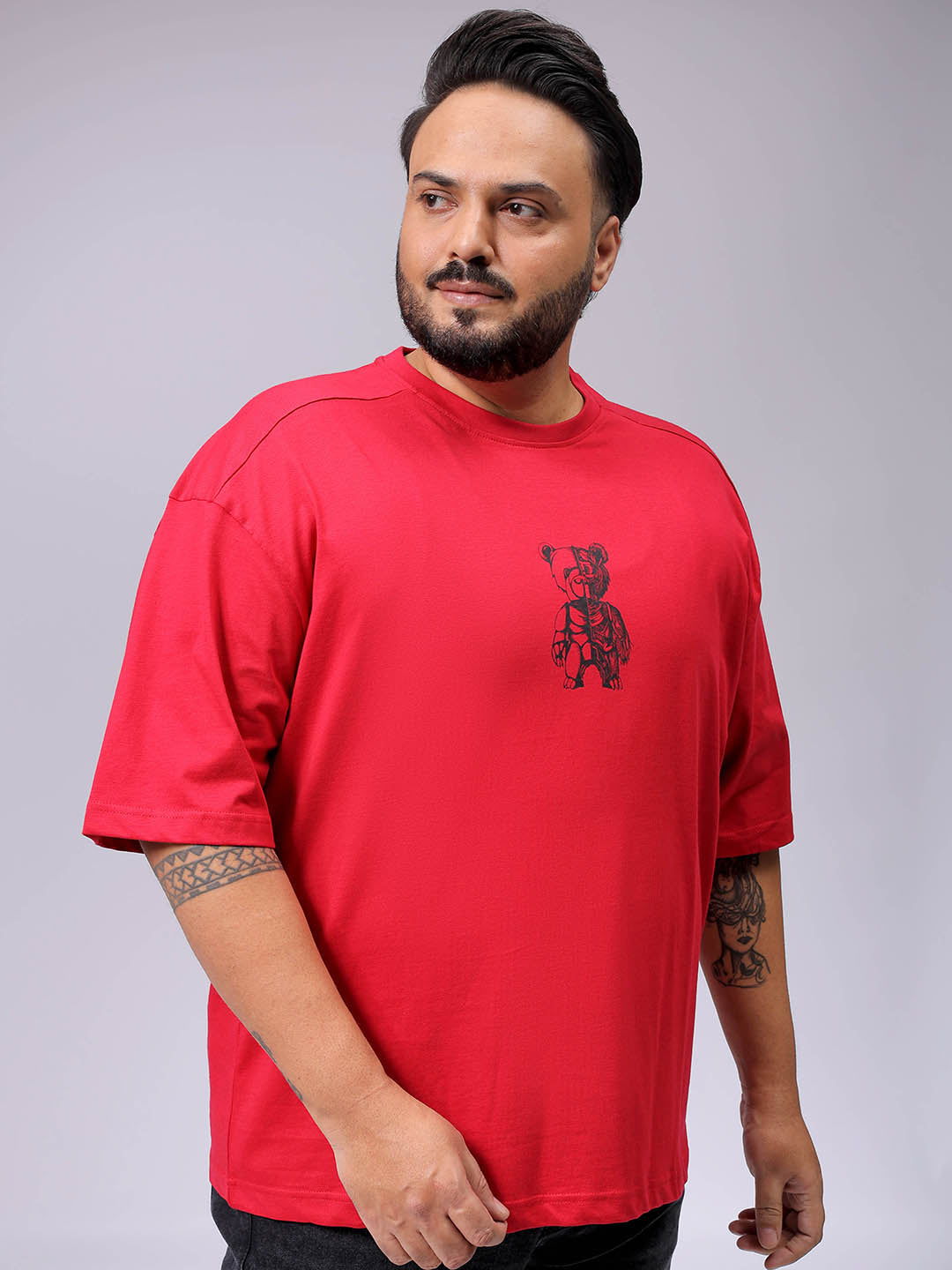 Men's Plus Size Comfort Fit Back Print Crew Neck T-shirt