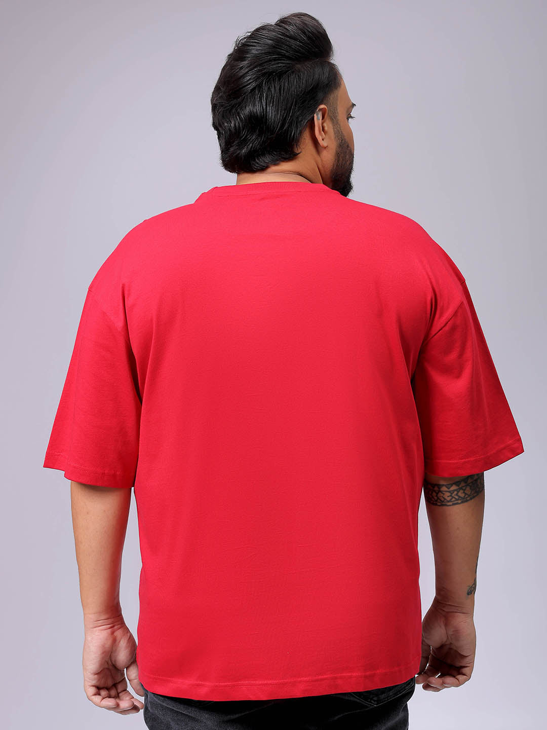 Men's Plus Size Comfort Fit Back Print Crew Neck T-shirt