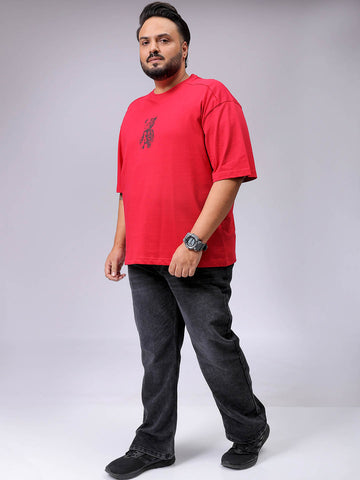 Men's Plus Size Comfort Fit Back Print Crew Neck T-shirt