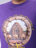 Men's Plus Size Purple Relaxed Fit Placement Printed T-Shirt