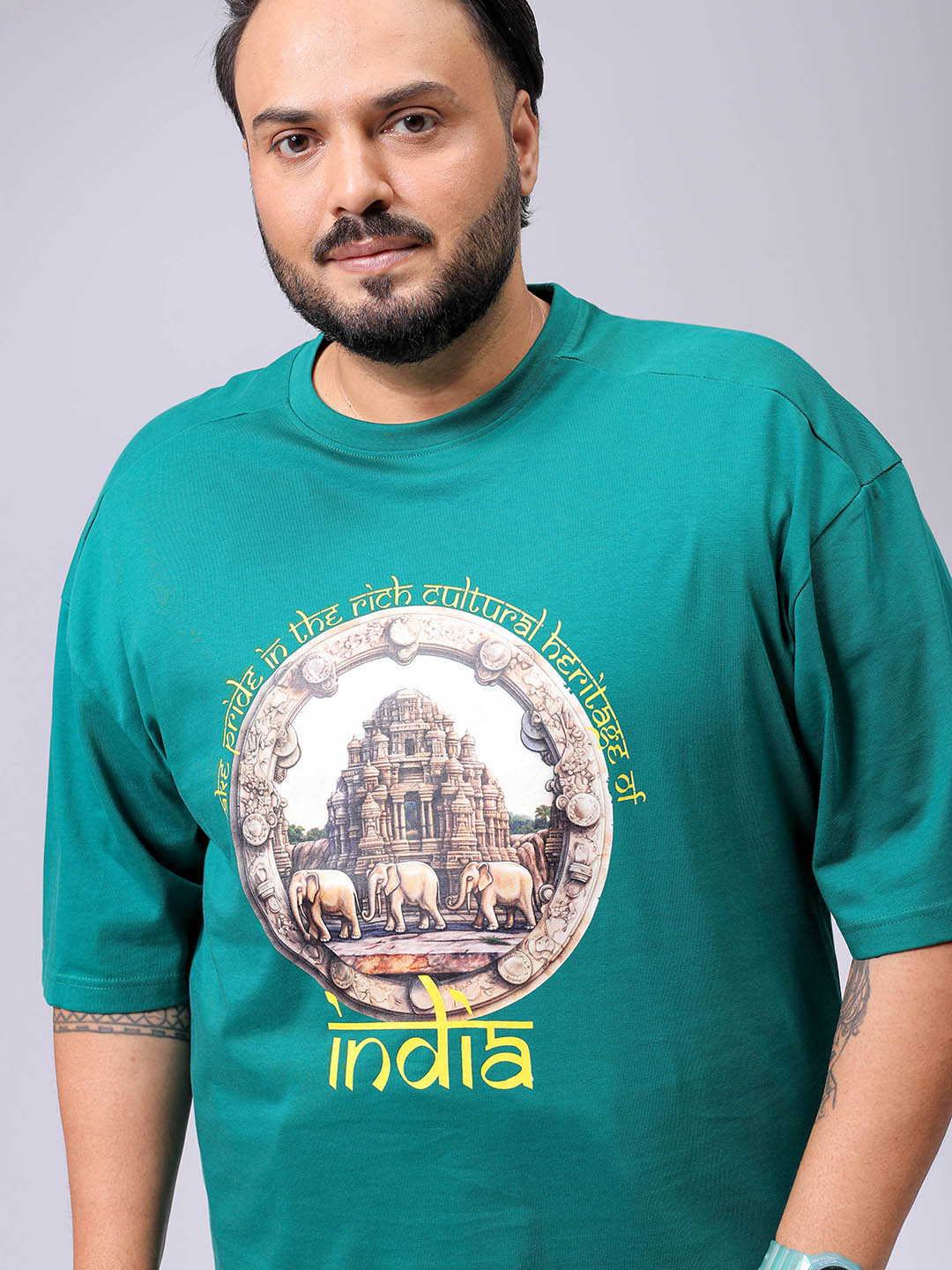 Men's Plus Size Comfort Fit Placement Print Crew Neck T-shirt