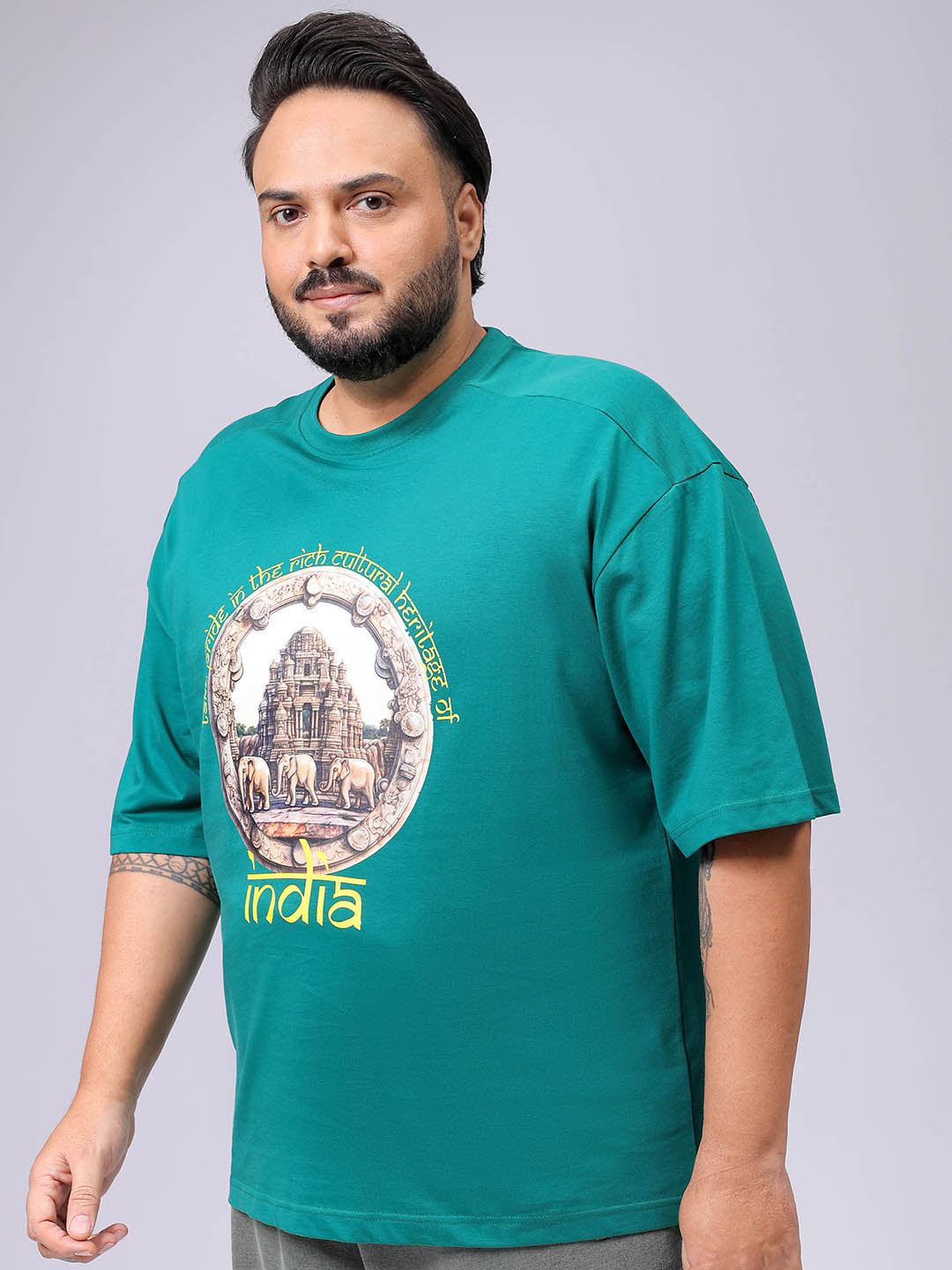 Men's Plus Size Comfort Fit Placement Print Crew Neck T-shirt