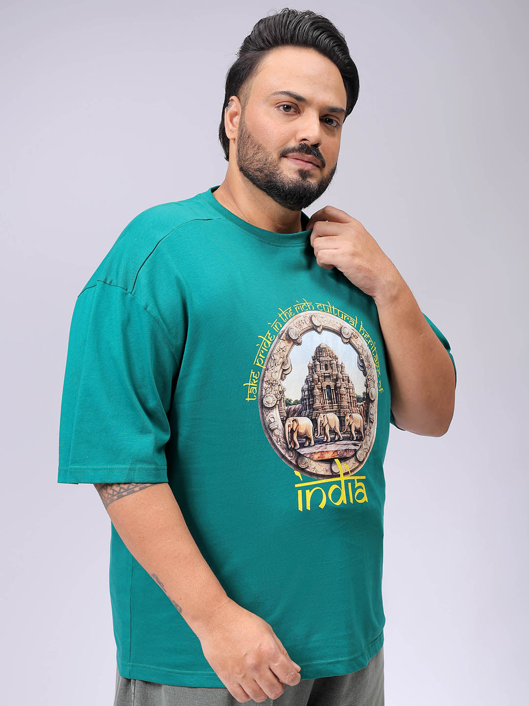Men's Plus Size Comfort Fit Placement Print Crew Neck T-shirt