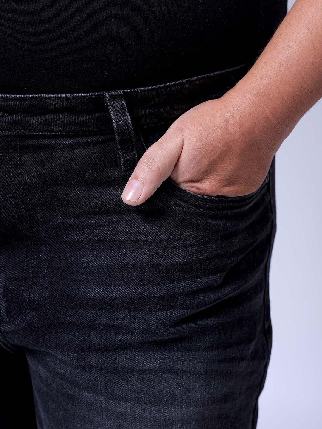 Men's Black Slim Fit Casual Jeans