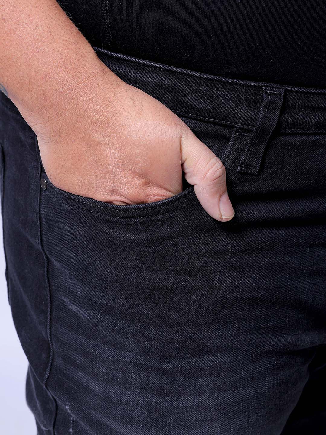 Men's Black Slim Fit Casual Jeans