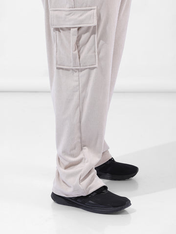 Men's Off White Loose Cargo Utility Joggers