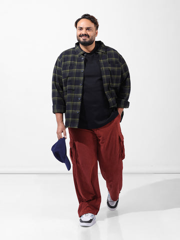 Men's Rust Loose Cargo Utility Joggers