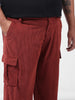 Men's Rust Loose Cargo Utility Joggers