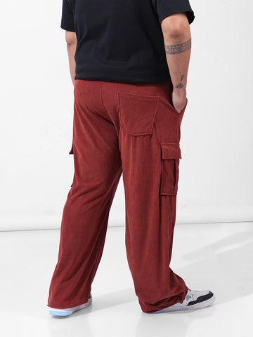Men's Rust Loose Cargo Utility Joggers