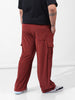 Men's Rust Loose Cargo Utility Joggers