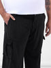 Men's Black Loose Cargo Utility Joggers