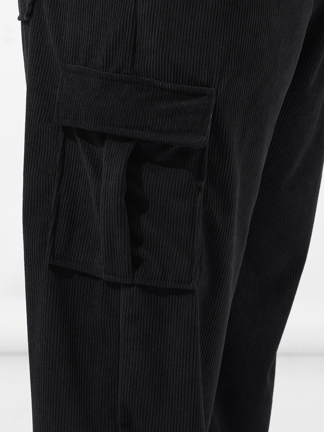 Men's Black Loose Cargo Utility Joggers