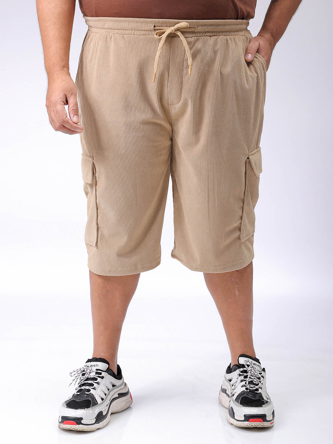 Men's Plus Size Loose Fit Mid Rise Cargo Shorts
