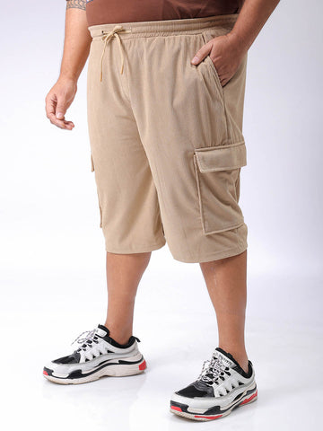 Men's Plus Size Loose Fit Mid Rise Cargo Shorts
