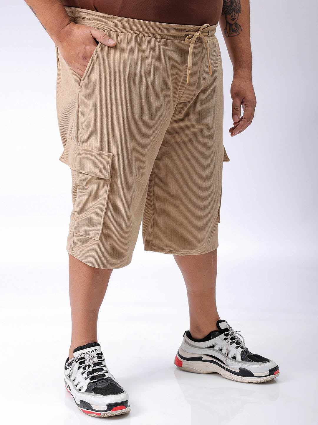 Men's Plus Size Loose Fit Mid Rise Cargo Shorts
