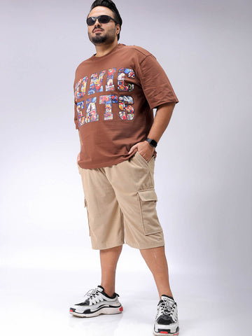 Men's Plus Size Loose Fit Mid Rise Cargo Shorts