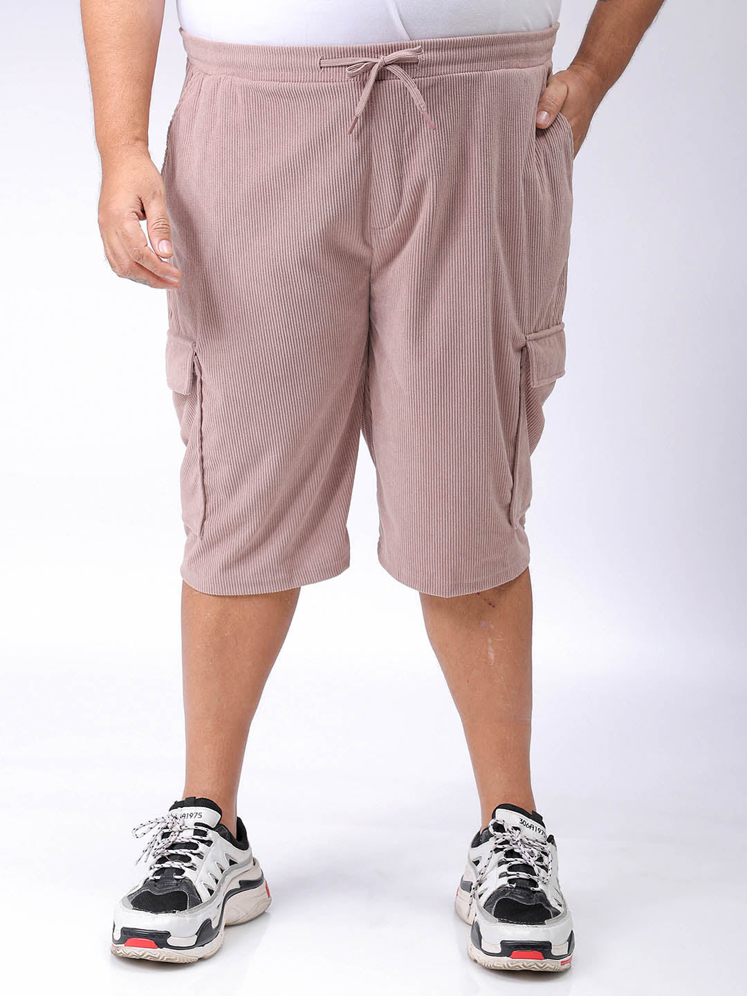 Men's Plus Size Loose Fit Mid Rise Cargo Shorts