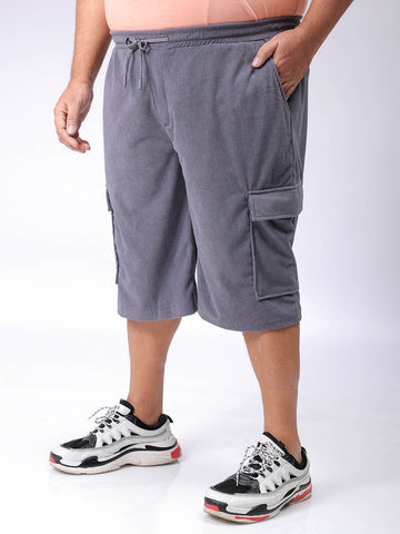 Men's Plus Size Loose Fit Mid Rise Cargo Shorts