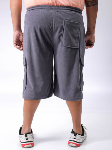 Men's Plus Size Loose Fit Mid Rise Cargo Shorts