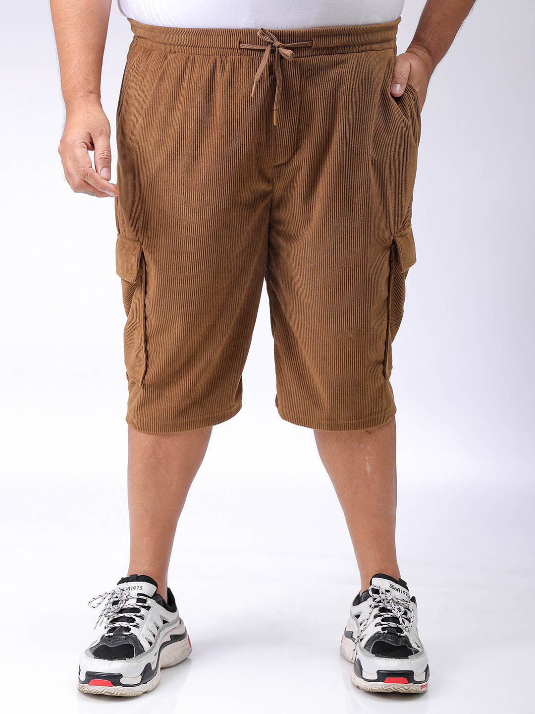 Men's Plus Size Loose Fit Mid Rise Cargo Shorts