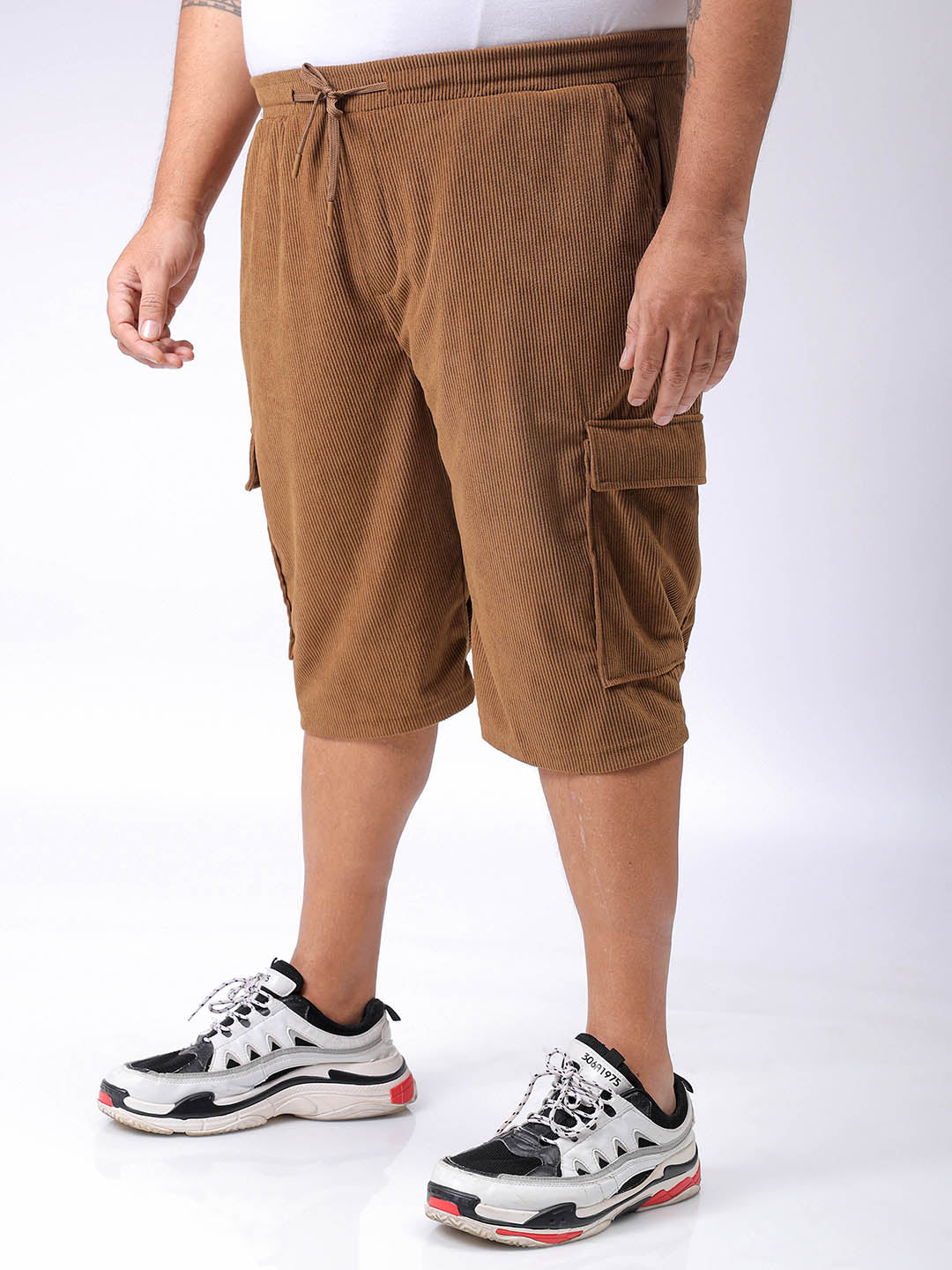 Men's Plus Size Loose Fit Mid Rise Cargo Shorts