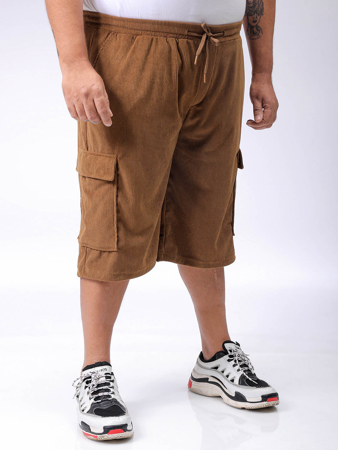 Men's Plus Size Loose Fit Mid Rise Cargo Shorts