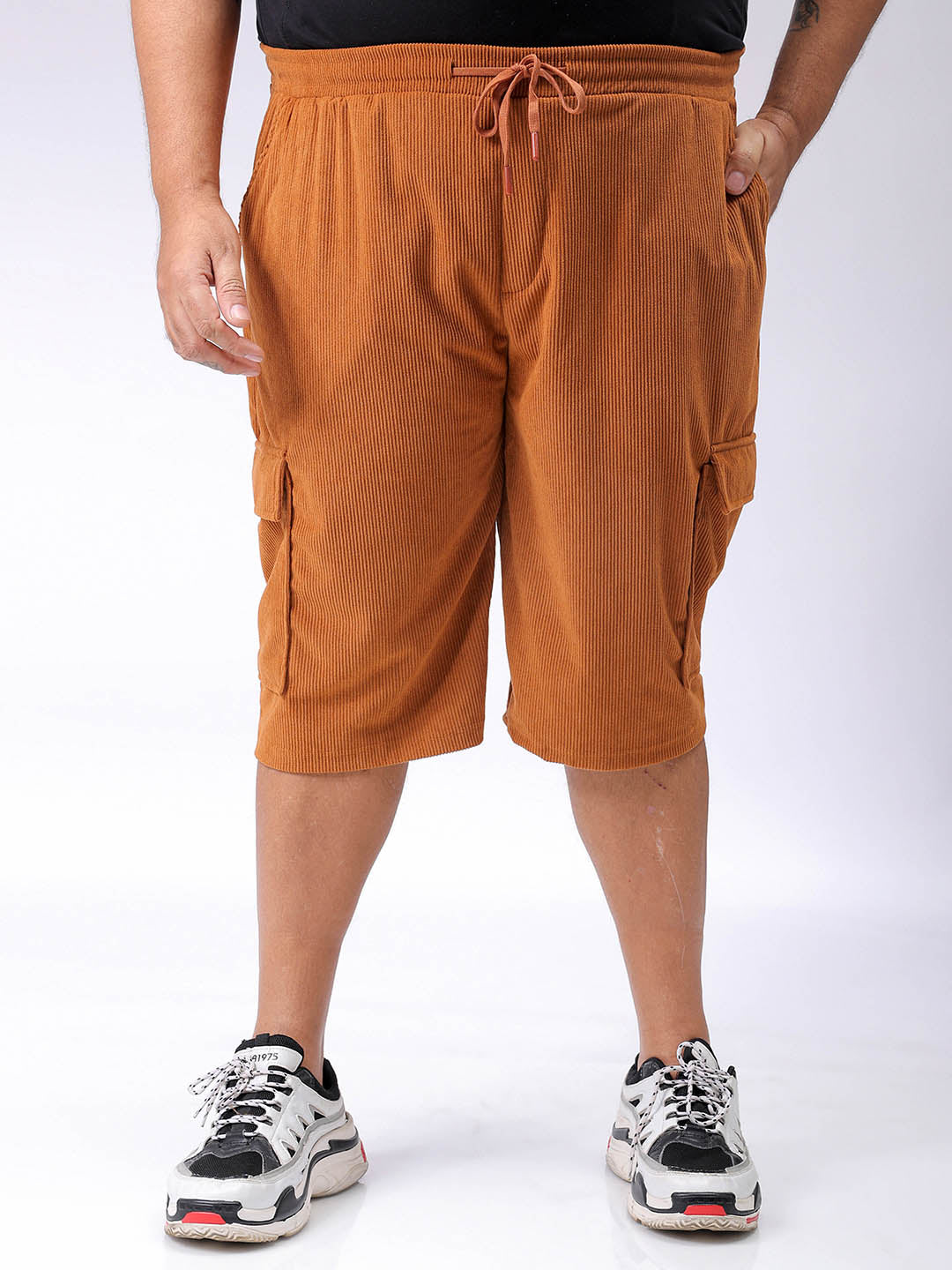 Men's Plus Size Loose Fit Mid Rise Cargo Shorts