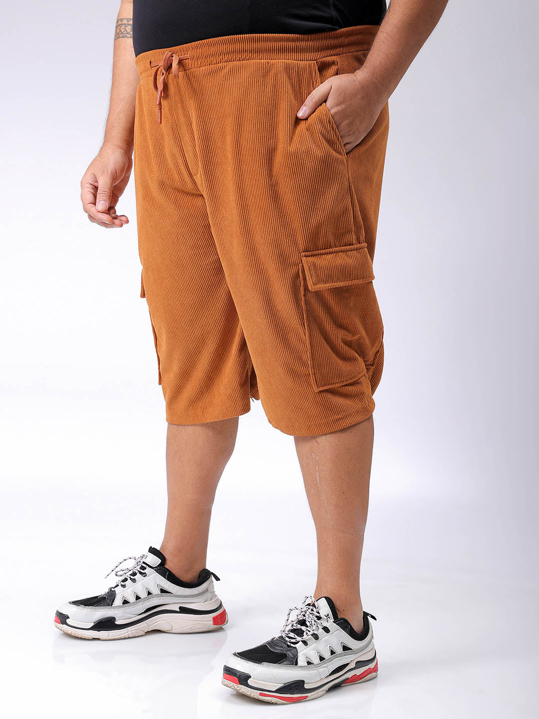 Men's Plus Size Loose Fit Mid Rise Cargo Shorts