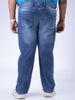 Men's Plus Size Blue Vintage Straight Fit Solid Jeans