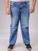 Men's Khaki Straight Fit Solid Stretchable Plus Size Jeans