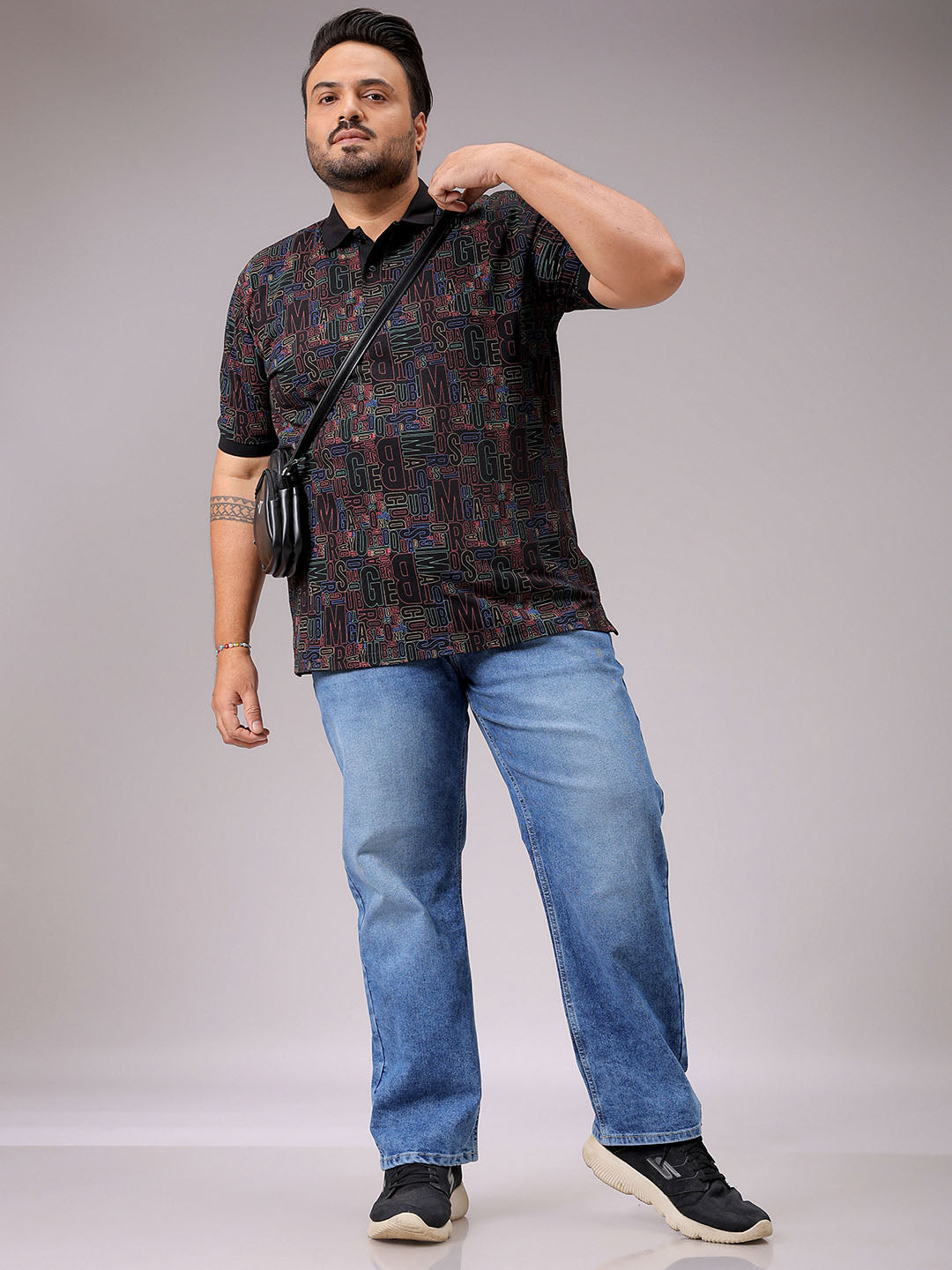 Men's Khaki Straight Fit Solid Stretchable Plus Size Jeans